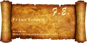 Friss Erhard névjegykártya